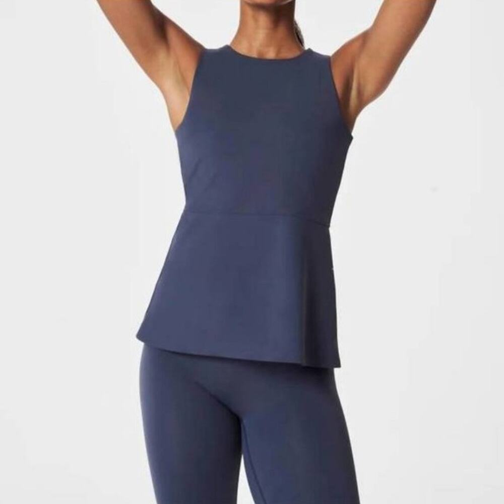 Spanx Grey dressy active shirt size Large NWoT